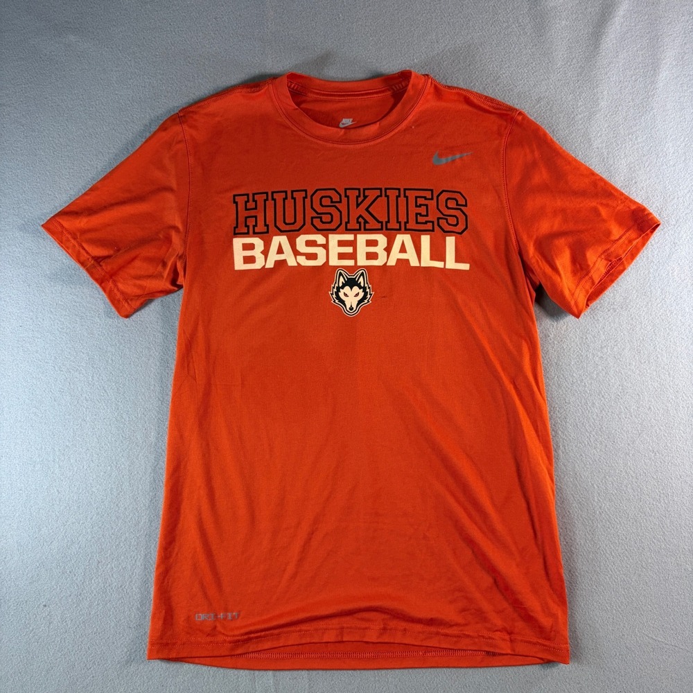 Nike‎ Mens Huskies Baseball Dri-Fit Graphic T-Shirt Orange Medium 1570